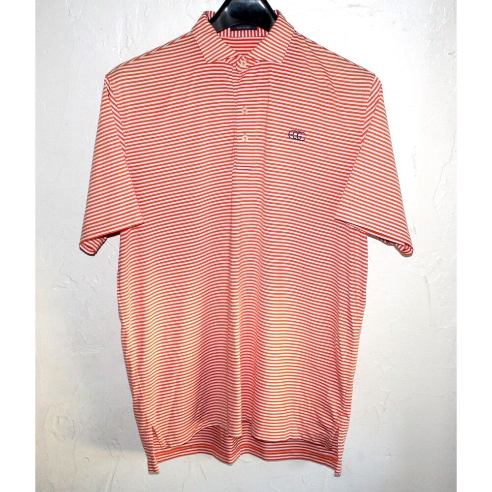 Turtleson EGC Golf polo shirt L Large white orange stripes